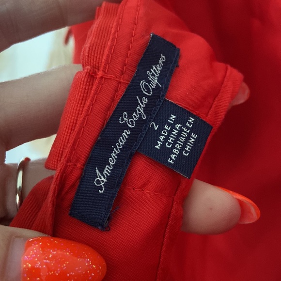 American Eagle Outfitters red mini dress cap sleeve bubble style open back 2 - Picture 11 of 16